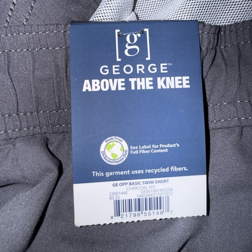 Men's George Charcoal Swim Trunks Shorts w/ Drawstring Gray Size 3XL (48-50) - Picture 4 of 5